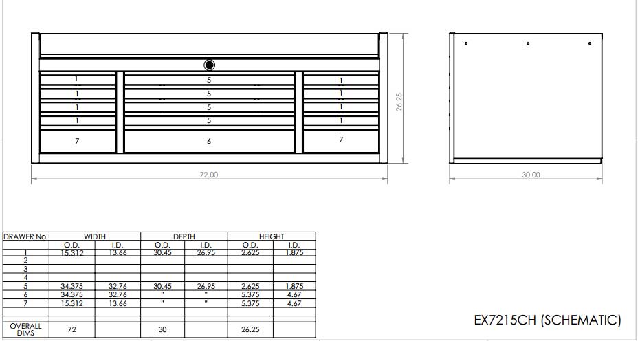 EX7215 Tool Chest Box Schematic